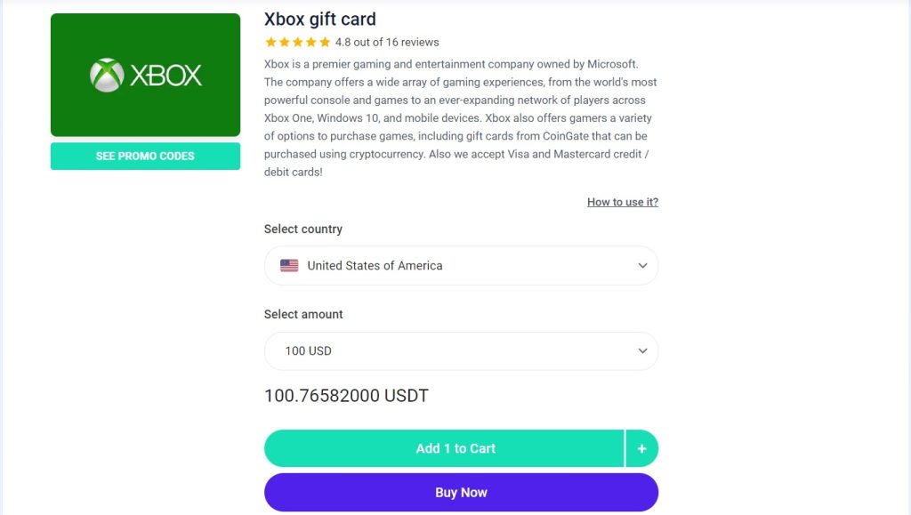 Buy Gift Cards for Popular Services using Crypto
